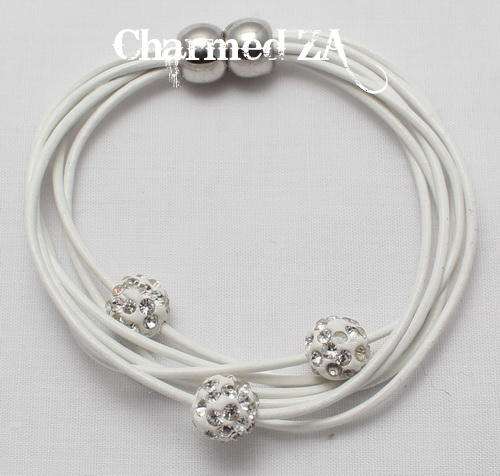 White Shamballa Magnetic Bracelet