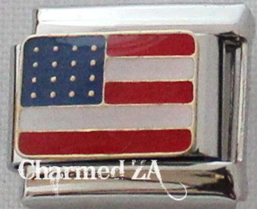 *Christmas Special* Italian charms - US Flag (Fits Nomination)