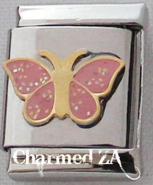13mm Pink Butterfly (Only fits 13mm Bracelet)