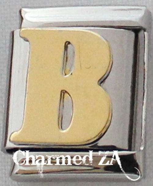 13mm Gold Plated Letter B (Only fits 13mm Bracelet)