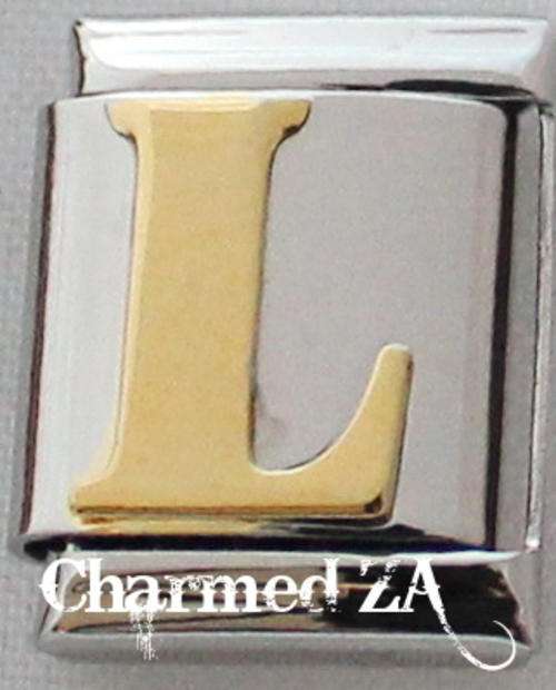 13mm Gold Plated Letter L (Only fits 13mm Bracelet)
