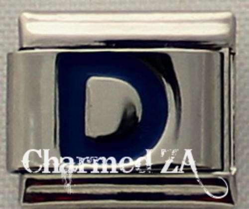 Italian charms - Blue Letter D (Fits Nomination)
