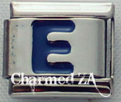 **Christmas Special - Italian charms - Blue Letter E (Fits Nomination)