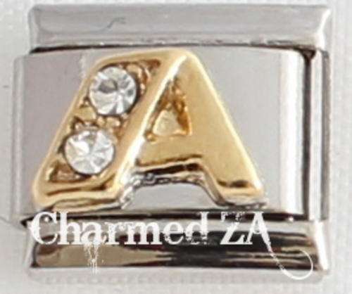 Italian charms - CZ Letter A (Fits Nomination)