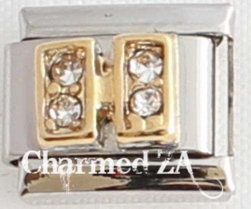 Italian charms - CZ Letter H (Fits Nomination)