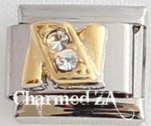 Italian charms - CZ Letter N (Fits Nomination)