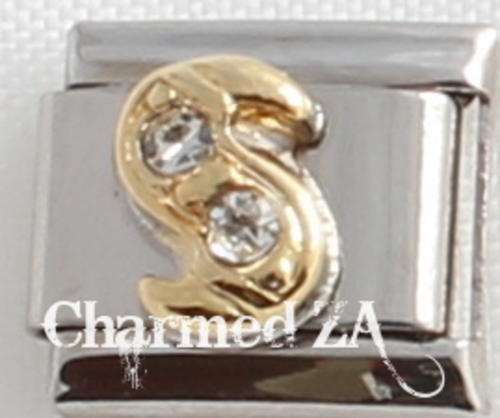 Italian charms - CZ Letter S (Fits Nomination)