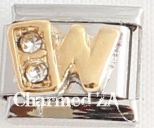 Italian charms - CZ Letter W (Fits Nomination)
