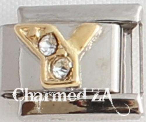 **Christmas Special - Italian charms - CZ Letter Y (Fits Nomination)