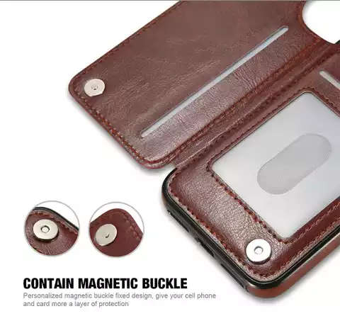 Multi Card Leather Wallet Phone Case