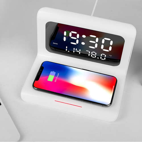 Wireless Charger with Alarm, Clock & Thermometer