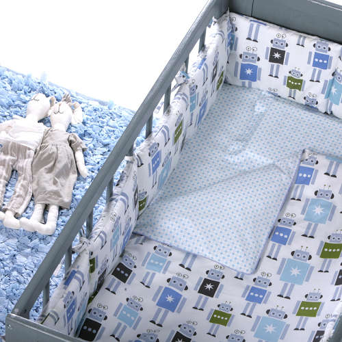 BabyBliss Robots 5piece Cot Set