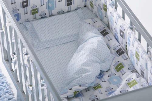 BabyBliss Robots 5piece Cot Set