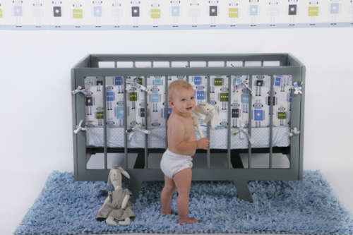 BabyBliss Robots 5piece Cot Set