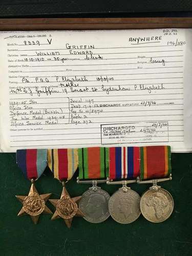 WW II Group Of 5 to 8339 W.E GRIFFIN