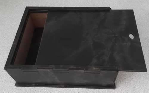 Sliding Lid box 280x190x100 Black marble