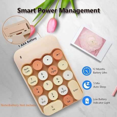 Cute 18-Round Keys Numeric Keypad with 2.4G Mini USB Receiver
