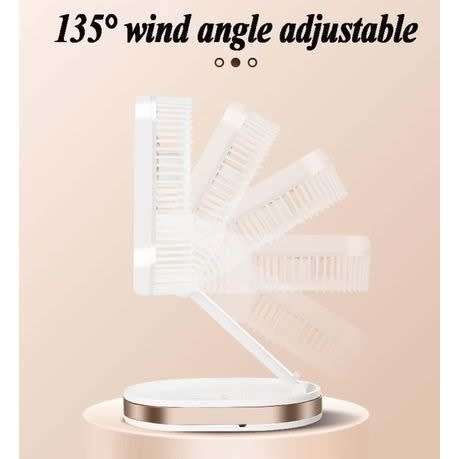 USB Rechargeable Folding Desk Fan - Silvery
