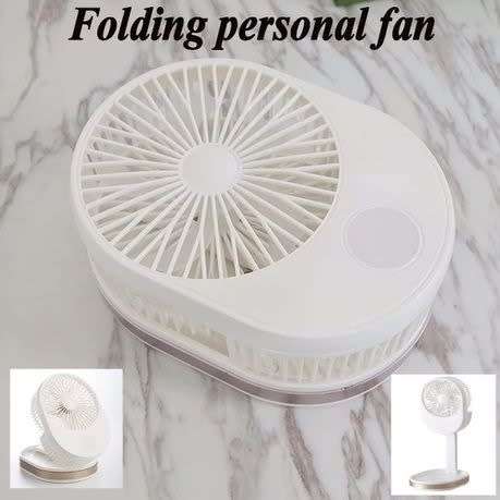 USB Rechargeable Folding Desk Fan - Silvery