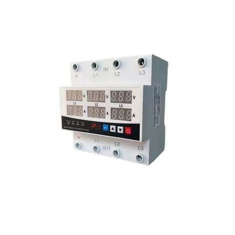 3 Phase Voltmeter Ammeter Automatic Overvoltage Overcurrent Protector