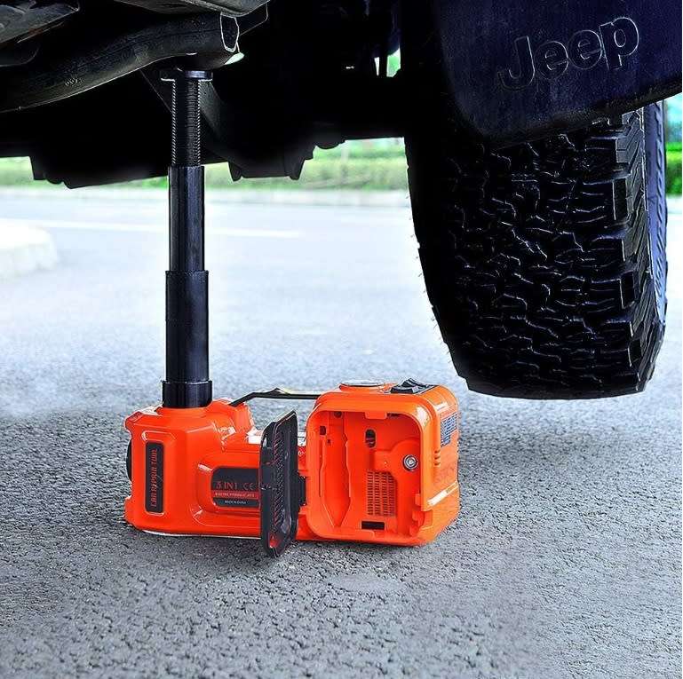 Electric Car Jack (5 tons) Hydraulic Car Jack with Tire Inflator and Lights - 4in1