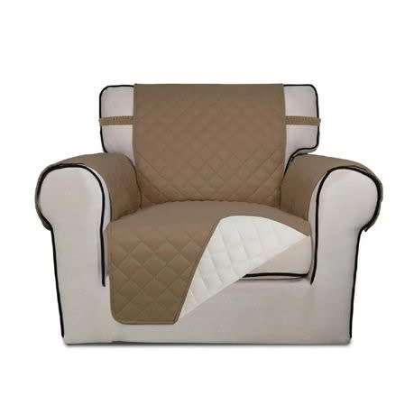 Solid color sofa cover, suitable for pet furniture protective cover - Brown