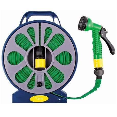 Garden Flat Hose with 7 Function Spray-15m
