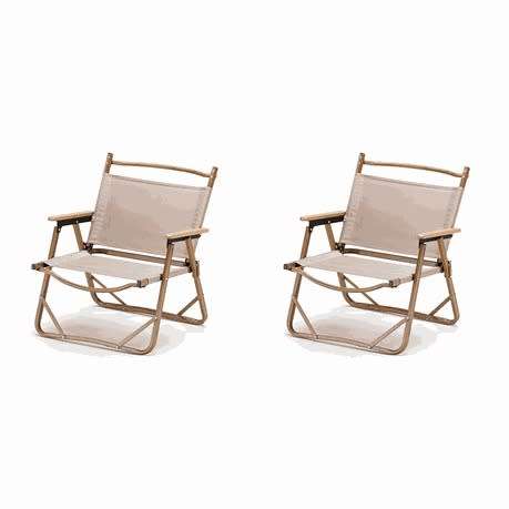 Lawn Chair Ultralight Folding Camping Chair, Director`s Chair pack of 2 - Khaki