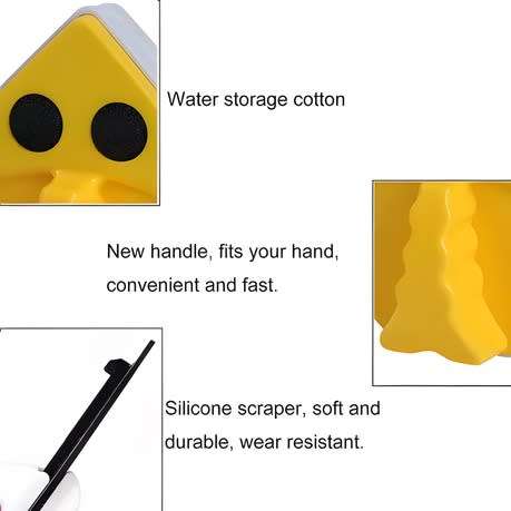 Double-Sided Magnetic Porcelain Triangular Glass Cleaner
