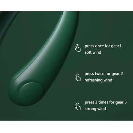 Mini Hanging Neck Fan, USB Rechargeable ,Air Cooler Portable Bladeless Fan - GREEN