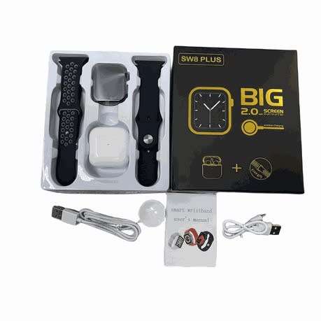 SW8 Smart Watch with Headphones 2-in-1 Kit HD Full Screen 2.0 Inch