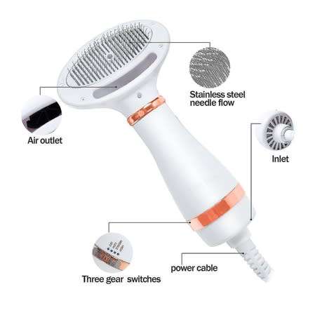Pet Hair Dryer, 2-in-1 Pet Blow Velocity Blower Portable and Silent