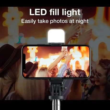Foldable Selfie Stick Smartphone Holder Tripod LED Fill Light