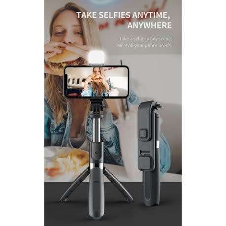 Foldable Selfie Stick Smartphone Holder Tripod LED Fill Light