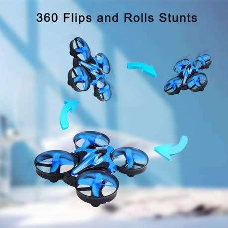 Mini Drone Watch Control Suitable For Beginners Land Air Toys - Blue
