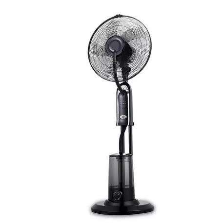 Spray standing oscillating fan, black