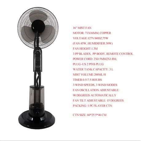 Spray standing oscillating fan, black