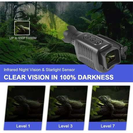 Night Vision Monocular,1080p Full R7 Digital Monocular Telescope Hiking