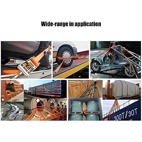 Products Heavy Duty Securing Ratchet Straps with Double J-Hooks