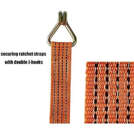 Products Heavy Duty Securing Ratchet Straps with Double J-Hooks