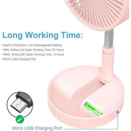 8-Inch Rechargeable Foldaway Fan & Standing Fan