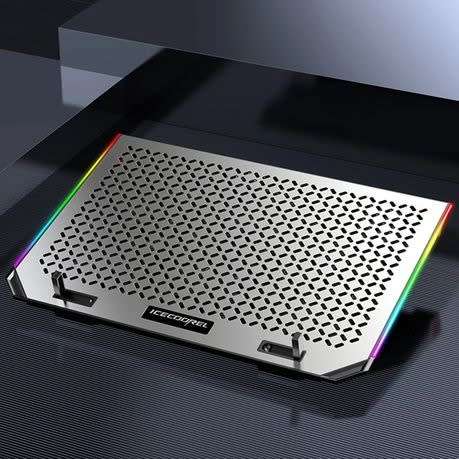 RGB Alloy Laptop Cooling Pad Stand Base 6 Fans Adjustable Speed