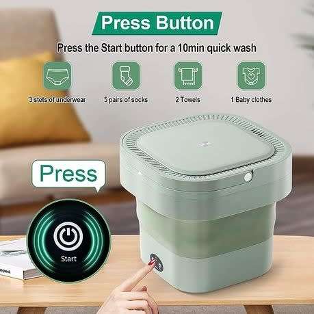 Portable Washing Machine 6.5L Foldable Mini Small Washer Automatic Drainage - Blue