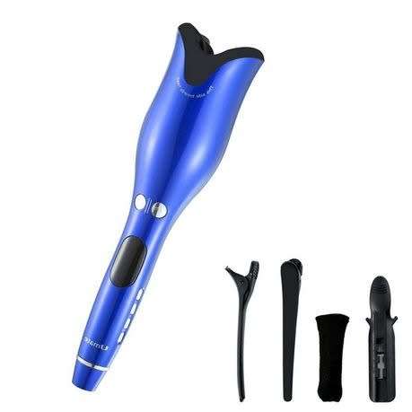 GB Automatic Hair Curler Air Spin & N Curl 1 Inch Ceramic Rotating Curler r - Blue
