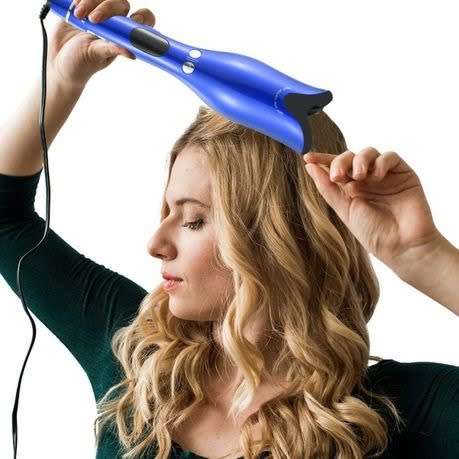 GB Automatic Hair Curler Air Spin & N Curl 1 Inch Ceramic Rotating Curler r - Blue