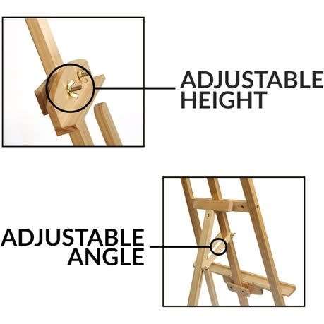 FA PLUS 120cm H Artist Easel, Professional Wooden Easel for Painting 120cm High Artist Easel, Adjust