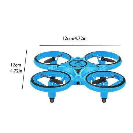 Drone Rc Quadcopter Aircraft Hand Sensor Drone with Smart Watch Controlled - Blue