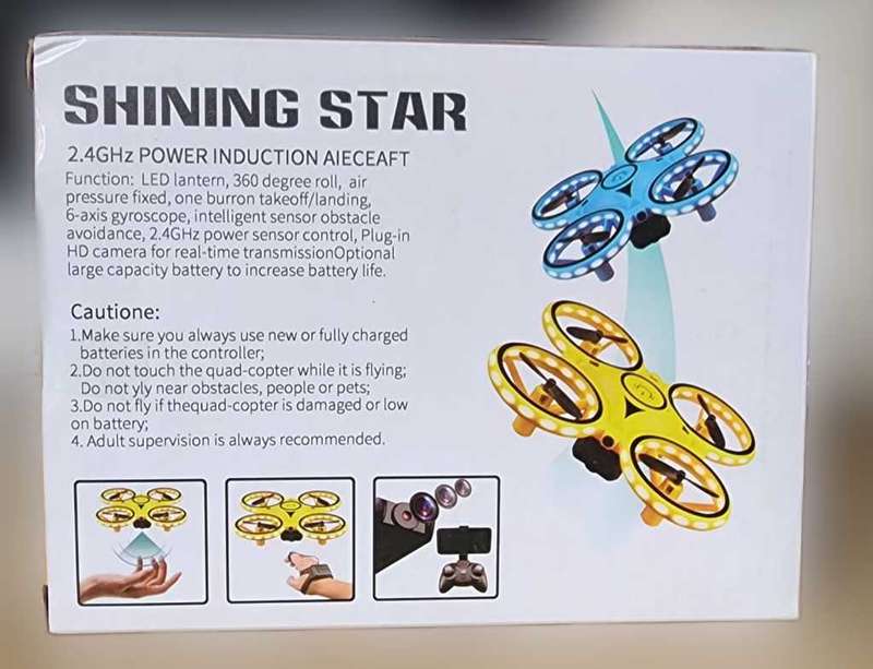 Drone Rc Quadcopter Aircraft Hand Sensor Drone with Smart Watch Controlled - Blue