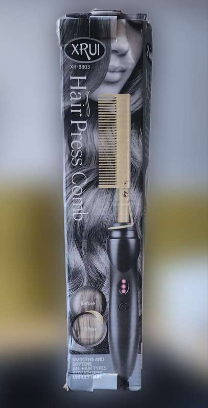 Electric Hair Hot Comb - 2 in 1 Straightener/Curling Iron