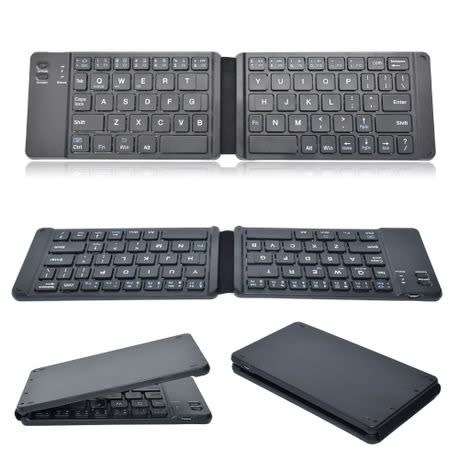 Bluetooth Portable High Quality Folded Keyboard - BLACK